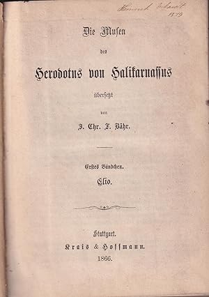 Seller image for Die Musen des Herodotus von Halikarnassus, for sale by PRISCA
