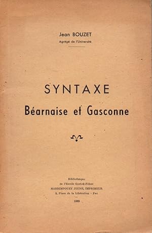 Seller image for Syntaxe Bearnaise et Gasconne for sale by JP Livres