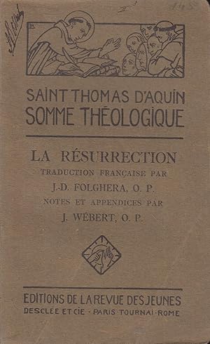 Imagen del vendedor de Somme thologique : La resurrection a la venta por PRISCA