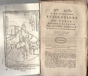 Image du vendeur pour Rvolutions de Paris : ddies a la nation et au district des petits Augustins Publies par le sieur Prudhomme  lpoque du 12 Juillet 1789. Avec gravures et cartes des Dpartmens du Royaume .n 216 [CHARENTE] mis en vente par PRISCA