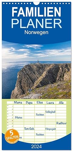 Image du vendeur pour Familienplaner 2024 - Norwegen mit 5 Spalten (Wandkalender, 21 x 45 cm) CALVENDO mis en vente par moluna