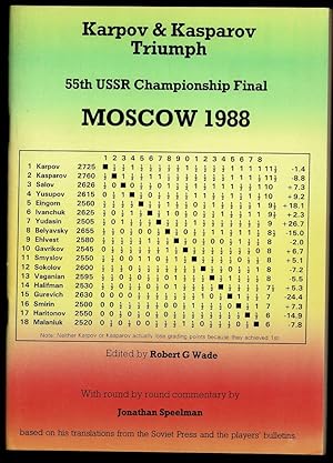 Bild des Verkufers fr 55th USSR Championship Moscow 1988 zum Verkauf von The Book Collector, Inc. ABAA, ILAB