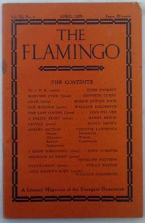 Immagine del venditore per The Flamingo. April, 1929. Vol. III., No. 4 venduto da Mare Booksellers ABAA, IOBA
