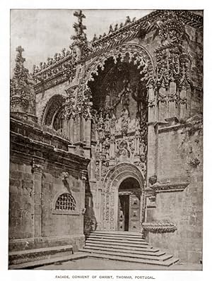 Façade of The Convent of Christ in Thomar, Portugal