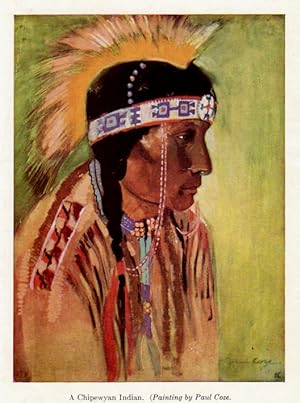 Portrait of a Chipewyan Indian after Paul Coze,ca 1970s