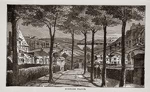 Landscape View of France Countryside ,1869 Wood Engraving