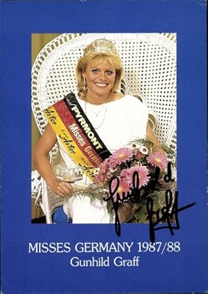 Ansichtskarte / Postkarte Gunhild Graff, Miss Deutschland 1987/1988, Autogramm