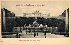 Ansichtskarte / Postkarte Wien 13 Hietzing Österreich, Schönbrunn, Neptunsgrotte, Gloriette