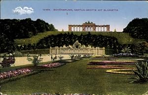 Ansichtskarte / Postkarte Wien Hietzing, Schloss Schönbrunn, Neptungrotte, Gloriette