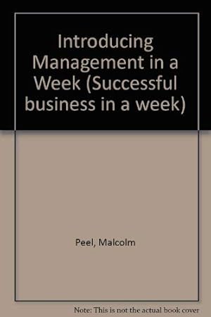 Imagen del vendedor de Introducing Management in a week (IAW) a la venta por WeBuyBooks 2