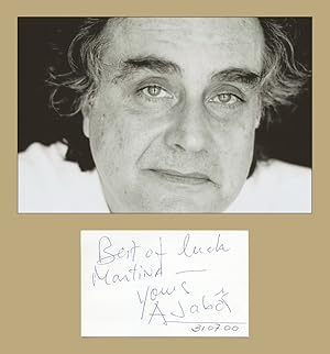 Bild des Verkufers fr Arnaldo Jabor (1940-2022) - Signed card + Photo - 2000 zum Verkauf von PhP Autographs