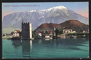 Ansichtskarte Stansstad mit Stanserhorn, Ortspartie