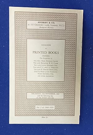 Catalogue of printed books [ Sotheby & Co., auction catalogue, sale date: 13-14 November 1969 ].