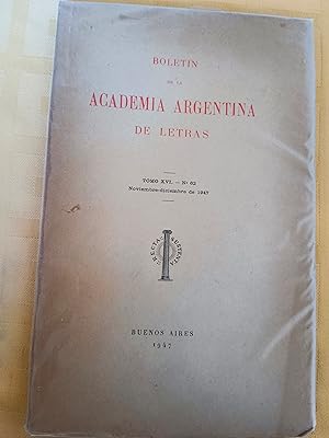 BOLETIN DE LA ACADEMIA ARGENTINA DE LAS LETRAS - TOMO XVI - Nº 62