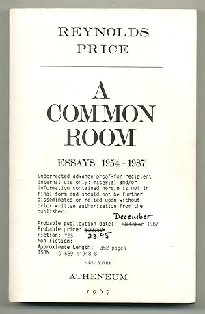 Seller image for A Common Room: Essays 1954-1987 for sale by Between the Covers-Rare Books, Inc. ABAA