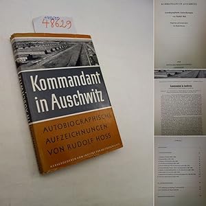 Bild des Verkufers fr Kommandant in Auschwitz. Autobiographische Aufzeichnungen von Rudolf Hss. Eingeleitet und kommentiert von Martin Broszat * mit O r i g i n a l - V e r l a g s w e r b e f a l t b l a t t und O r i g i n a l - S c h u t z u m s c h l a g zum Verkauf von Galerie fr gegenstndliche Kunst