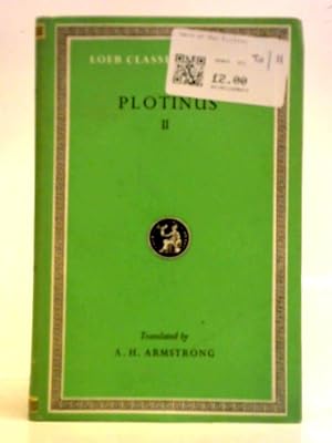 Bild des Verkufers fr Plotinus - Volume II. zum Verkauf von World of Rare Books