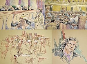 Image du vendeur pour A Large Collection of Original, Colored Sketches of the United States Supreme Court, Senate, and U.S. District Court (129 original hand drawn sketches by Artist Joan Andrew) mis en vente par Sequitur Books