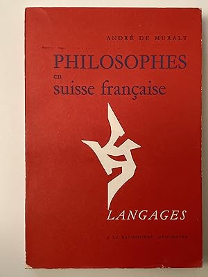 Imagen del vendedor de Philosophes en Suisse franaise. a la venta por ShepherdsBook