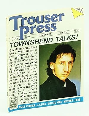 Imagen del vendedor de Trouser Press No. 52, July 1980, Volume Seven, Number Six: Pete Townshend Talks! a la venta por RareNonFiction, IOBA