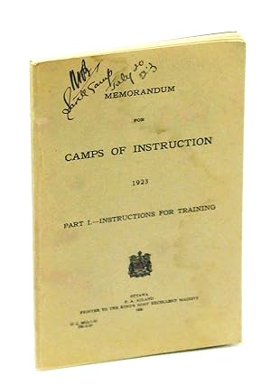 Memorandum for Camps of Instruction 1923, Part I - Instructions for Training, H.Q. 9801-1-31 5M-4-23