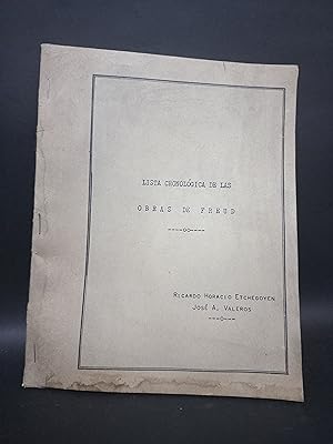 Image du vendeur pour Lista Cronolgica de las Obras de Freud - Primera edicin mis en vente par Libros de Ultramar Alicante
