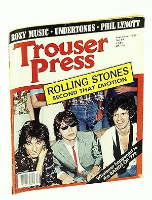 Bild des Verkufers fr Trouser Press No. 54, September [Sept.] 1980, Volume Seven, Number Eight: Rolling Stones Cover Photo zum Verkauf von RareNonFiction, IOBA