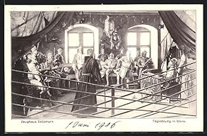 Ansichtskarte Stans, Zeughaus Solothurn, Ritter bei einer Tagsatzung