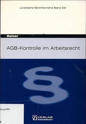 Seller image for AGB-Kontrolle im Arbeitsrecht for sale by avelibro OHG