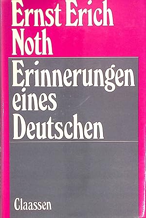 Bild des Verkufers fr Erinnerungen eines Deutschen. zum Verkauf von books4less (Versandantiquariat Petra Gros GmbH & Co. KG)