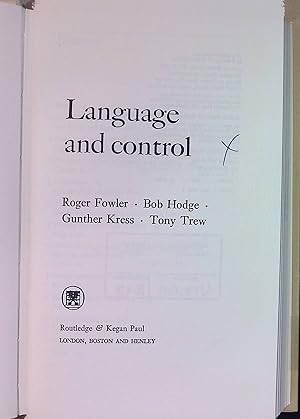 Seller image for Language and Control for sale by books4less (Versandantiquariat Petra Gros GmbH & Co. KG)