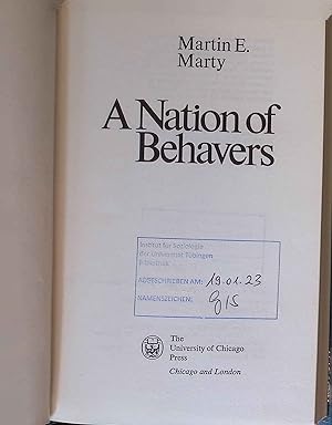 Seller image for A Nation of Behavers for sale by books4less (Versandantiquariat Petra Gros GmbH & Co. KG)