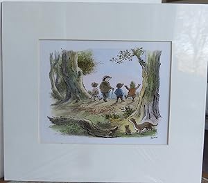 ORIGINAL SIGNED WATERCOLOUR ARTWORK FOR TALES FROM WIND IN THE WILLOWS.