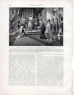 Seller image for LAMINA V33581: Proclamacion de Don Pedro III de Aragon por rey de Sicilia por T. Argemi for sale by EL BOLETIN