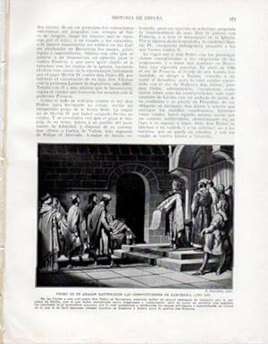 Seller image for LAMINA V33583: Pedro III de Aragon ratificando las Constituciones de Barcelona por J. Segrelles for sale by EL BOLETIN