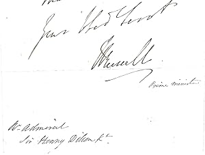 Seller image for [Lord John Russell, Whig and Liberal statesman, twice Prime Minister.] Autograph Signature to part of letter to Rear-Admiral Sir Henry Dillon, regarding his joining the royal household. for sale by Richard M. Ford Ltd