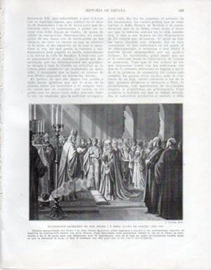 Seller image for LAMINA V33646: Matrimonio de Don Pedro I y Doa Juana de Castro por J. Cuchy for sale by EL BOLETIN