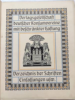 Bild des Verkufers fr Verzeichnis der Schriften und Einfassungen. zum Verkauf von Antiquariat H. Carlsen