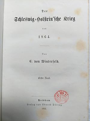 Bild des Verkufers fr Der Schleswig-Holstein`sche Krieg von 1864 (2 Bnde). zum Verkauf von Antiquariat H. Carlsen