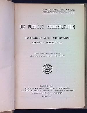 Image du vendeur pour Ius publicum ecclesiasticum: introductio ad institutiones canonicas ad usum scholarum mis en vente par books4less (Versandantiquariat Petra Gros GmbH & Co. KG)