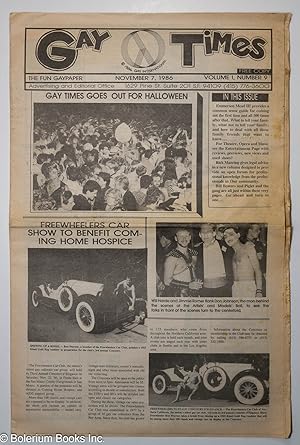 Image du vendeur pour Gay Times: the fun gaypaper; vol. 1, #9, November 7, 1986: Gay Times Goes Out for Halloween mis en vente par Bolerium Books Inc.