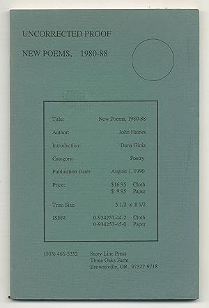 Image du vendeur pour New Poems: 1980-88 mis en vente par Between the Covers-Rare Books, Inc. ABAA