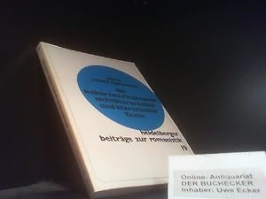 Bild des Verkufers fr Die Kohrenzstrukturen nichtliterarischer und literarischer Texte : e. vergleichende textwiss. Unters. Heidelberger Beitrge zur Romanistik ; Bd. 19 zum Verkauf von Der Buchecker