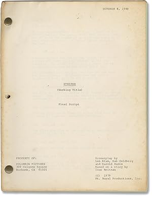 Bild des Verkufers fr Stripes (Original screenplay for the 1981 film) zum Verkauf von Royal Books, Inc., ABAA