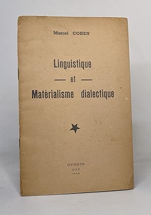 Imagen del vendedor de Linguistique et matrialisme dialectique a la venta por crealivres