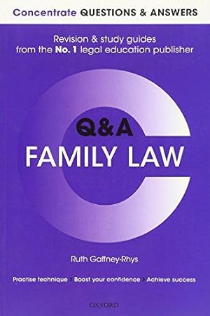 Bild des Verkufers fr Concentrate Questions and Answers Family Law: Law Q&A Revision and Study Guide (Concentrate Law Questions & Answers) zum Verkauf von WeBuyBooks