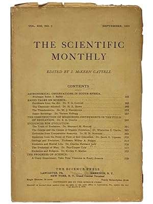 Seller image for The Scientific Monthly, September, 1925, Vol. XXI, No. 3 for sale by Yesterday's Muse, ABAA, ILAB, IOBA