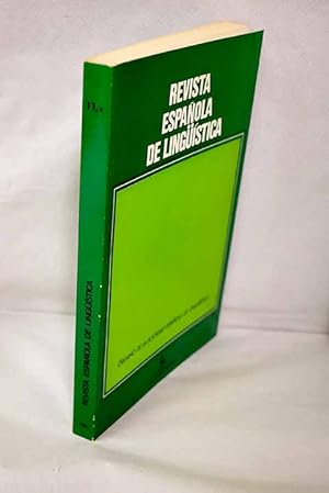 Seller image for Revista espaola de lingstica, Ao 1981, vol. 11, n 2:: Estudio de la competencia sociolingstica: los modelos probabilsticos; Conductas y actitudes lingsticas en Galicia; La distincin lengua - dialecto en sociolingstica; Sociolingstica y Griego antiguo; Dimensiones del multilingsmo; El incremento de la construccin intransitiva en latn tardo; Apelacin y procedimientos lxicos en titulares periodsticos del mbito poltico; Automatizacin de los diccionarios de sinnimos; Influencias de los sonidos contiguos en el timbre de las vocales (Estudio Acstico); Bello, Salv y la Academia; El "Workshop on . dictionaries" de Pisa for sale by Alcan Libros