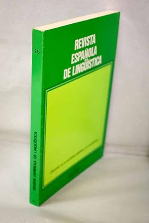 Seller image for Revista espaola de lingstica, Ao 1997, vol. 27, n 1:: Sinonimia y diferencia de significado; Las relaciones interoracionales y la llamada subordinacin adverbial; Sobre algunos problemas actuales de la lingstica histrico-comparativa; Vocabularios cientfico-tcnicos y lxico comn en el latn clsico; Tipologa frente a tipologa: Nuevos frentes de la hiptesis glotlica; Definicin funcional de prrafo como unidad de coherencia, Arduun est nomina rebus et res nominibus reddere; Aspectos grficos de la documentacin vizcana tardomedieval for sale by Alcan Libros