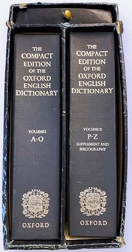 Seller image for The Compact Edition of the Oxford English Dictionary. (2 volume set with case and magnifying glass) for sale by Alplaus Books